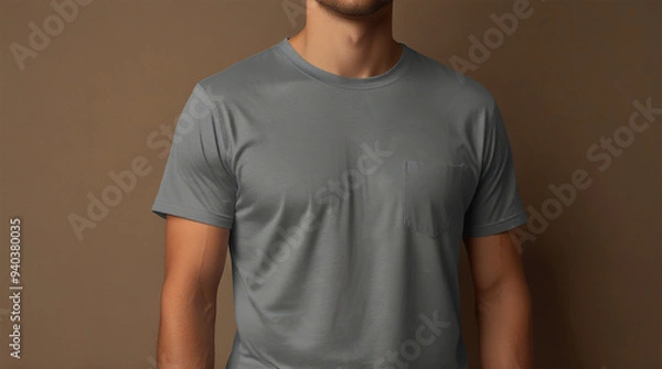 Fototapeta Minimalist T-Shirt Mockup Backgrounds for AI Design | Versatile Blank T-Shirt Backgrounds for Mockup Creations | Sleek T-Shirt Mockup AI Backgrounds for Designers | Creative Blank Canvas: T-Shirt Mock