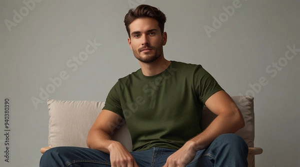 Fototapeta Minimalist T-Shirt Mockup Backgrounds for AI Design | Versatile Blank T-Shirt Backgrounds for Mockup Creations | Sleek T-Shirt Mockup AI Backgrounds for Designers | Creative Blank Canvas: T-Shirt Mock