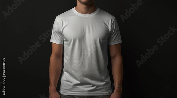 Fototapeta Minimalist T-Shirt Mockup Backgrounds for AI Design | Versatile Blank T-Shirt Backgrounds for Mockup Creations | Sleek T-Shirt Mockup AI Backgrounds for Designers | Creative Blank Canvas: T-Shirt Mock