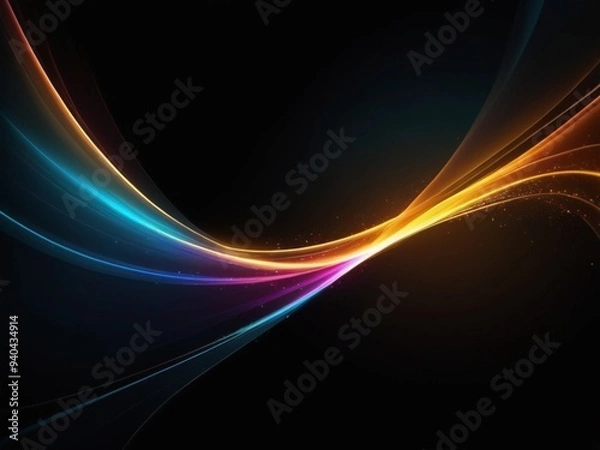 Obraz Abstract color speed light curveblack technology background