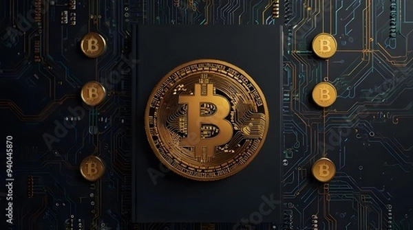 Fototapeta Cryptocurrency Regulation Book. generative.ai