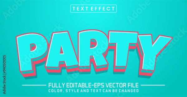 Fototapeta Party Text effect editable