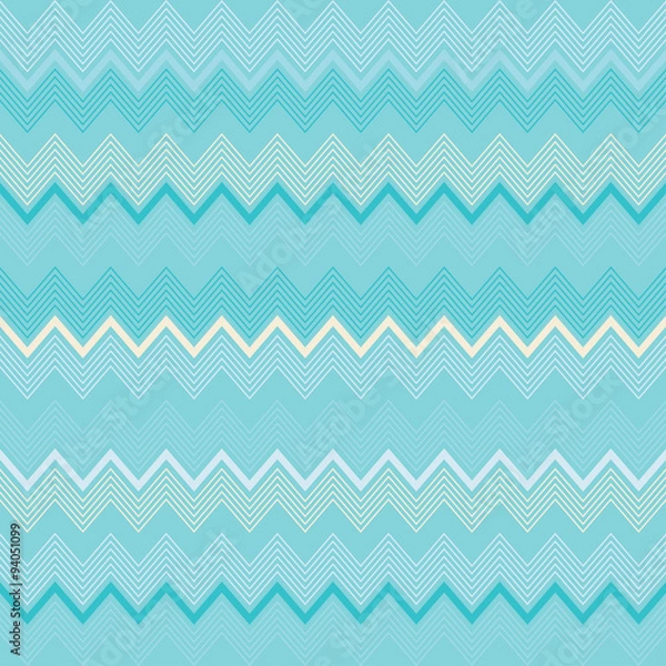 Fototapeta Seamless decorative vector background with zigzag lines