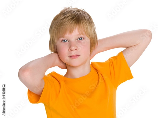 Fototapeta Red-haired boy imagines