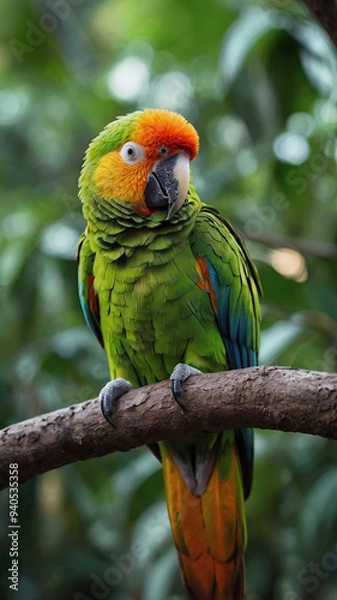 Fototapeta A macaw sitting on a branch