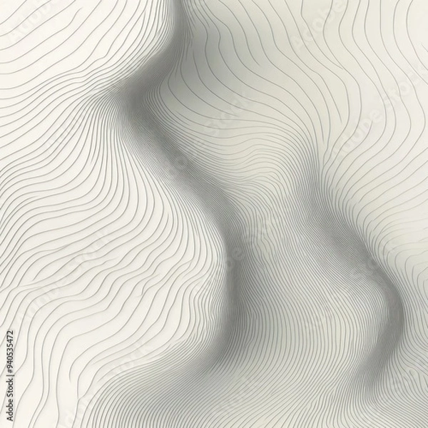 Fototapeta Abstract White Background with Curving Lines