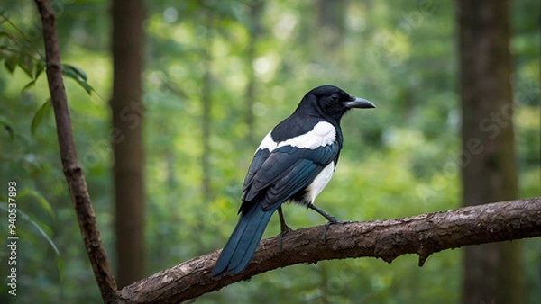 Fototapeta Magpie on a branch