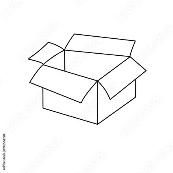 Fototapeta A box is open and white