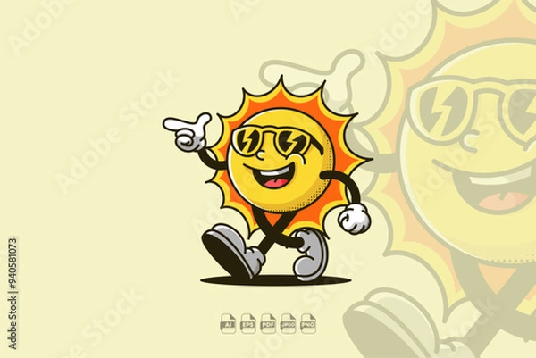 Obraz Smiling Sun Taking a Joyful Walk