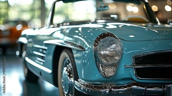 Fototapeta Vintage Car Restoration. Classic car detailing services focusing on restoration
