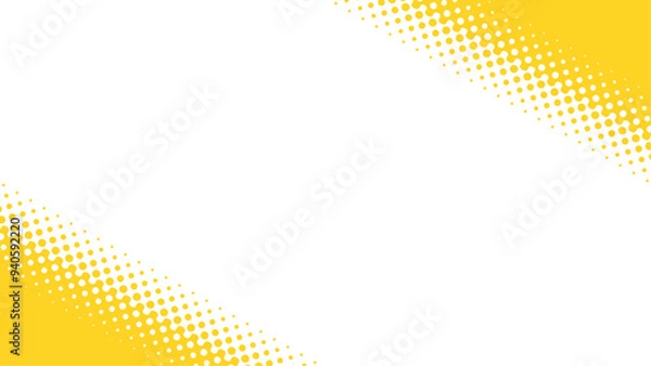Obraz 黄色いハーフトーンのコーナー飾り　16：9