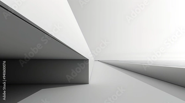 Fototapeta Embrace minimalism abstract beauty: a computer wallpaper showcasing modern architecture's clean lines and geometric shapes for an immersive widescreen experience