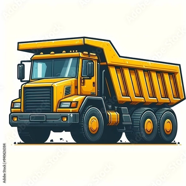 Fototapeta Dump Truck vector illustration isolated on a white background