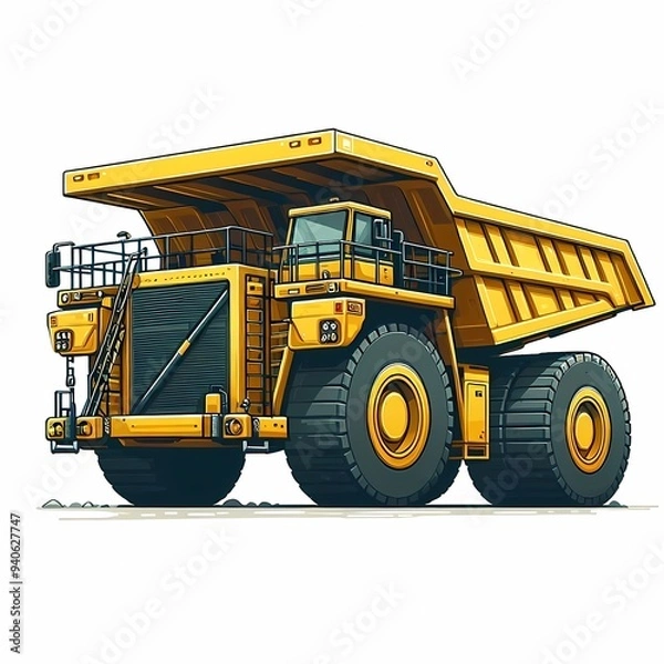Fototapeta Dump Truck vector illustration isolated on a white background