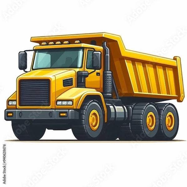 Fototapeta Dump Truck vector illustration isolated on a white background