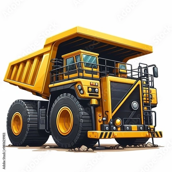 Fototapeta Dump Truck vector illustration isolated on a white background