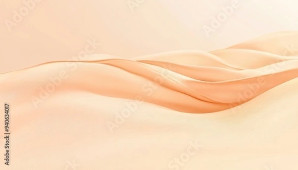 Fototapeta Abstract peach-colored waves creating a calming, minimalist background. Perfect for digital design, presentations, and artistic projects.