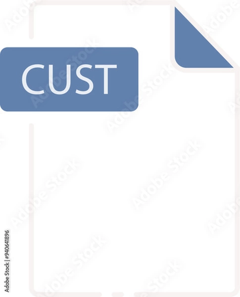 Obraz CUST File format minimal icon outline