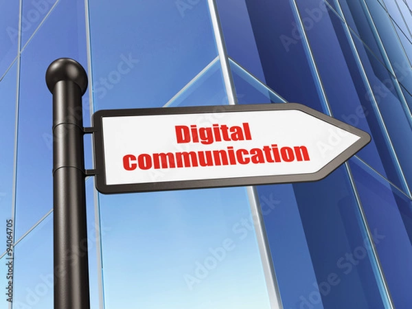Fototapeta Data concept: sign Digital Communication on Building background