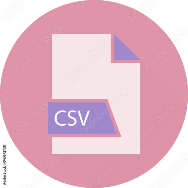 Obraz CSV File format icon space in shapes and circular shape outside