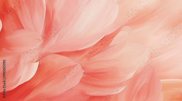 Fototapeta Delicate pink and red flowers beautifully contrast with a pristine white background, highlighting their vivid colors.