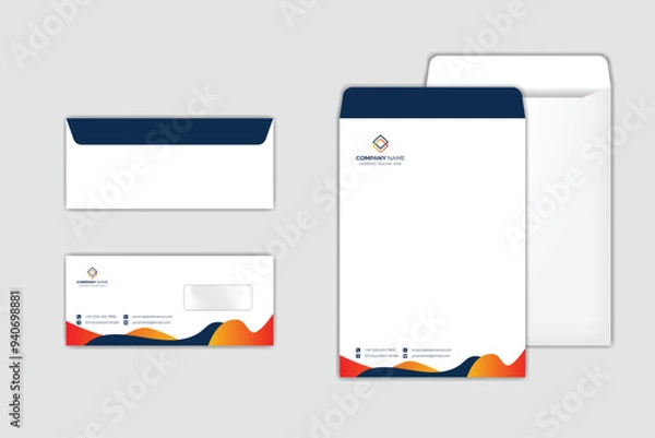 Fototapeta Corporate Envelope Design Template set