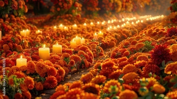 Obraz red and yellow leaves