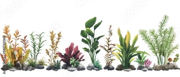 Fototapeta vector graphic of various aquatic plant