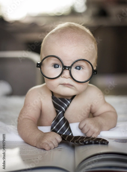 Obraz child reading a book