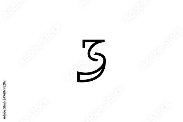 Obraz Letter JS or SJ Logo Design Vector 