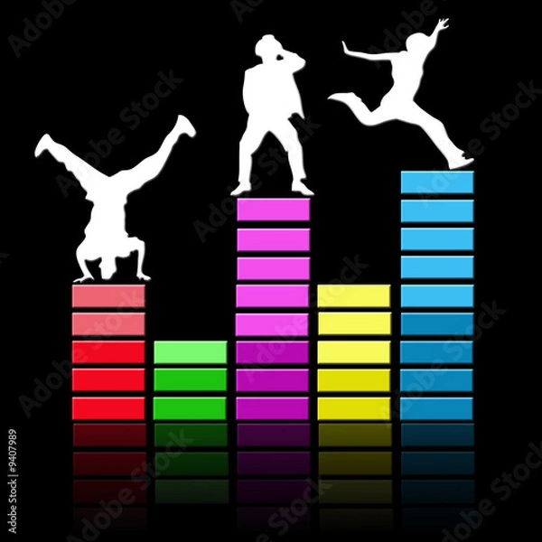 Fototapeta danseurs sur equalizer