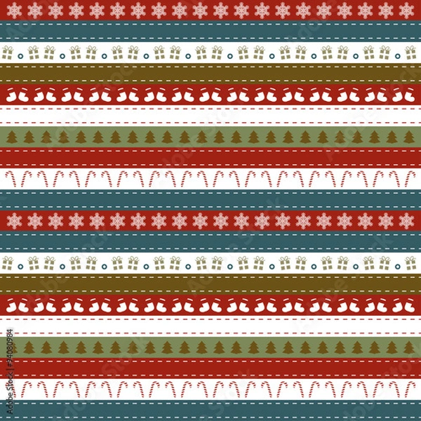Fototapeta Christmas stripe pattern template