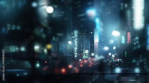 Fototapeta Abstract colorful circular bokeh with city background