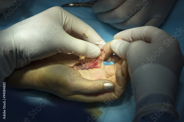 Obraz Hand Surgery with open wound