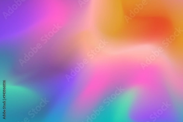 Fototapeta Abstract blurred gradient background. Summer design with liquid vibrant colors perfect for social media, web, poster, print.