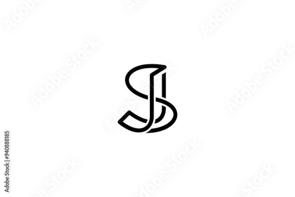 Obraz Letter JS or SJ Logo Design Vector 