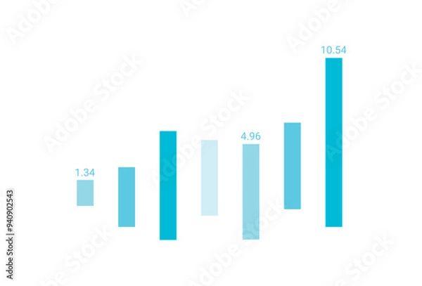 Obraz Blue Stock Market Trading Background. Wallpaper. Finance Banner. Graph. Vector Illustration