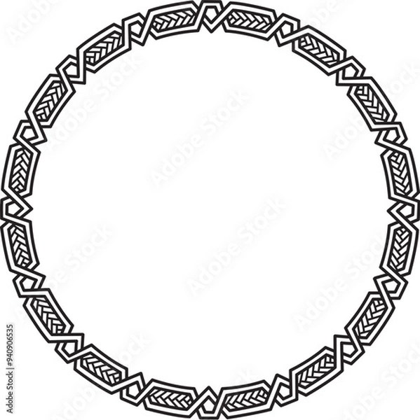 Obraz Circle round celtic style frame for design element. Vector illustration.