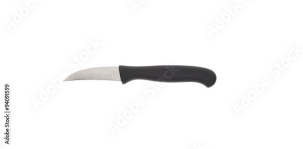Fototapeta kleines Schälmesser freigestellt mit schwarzen Griff