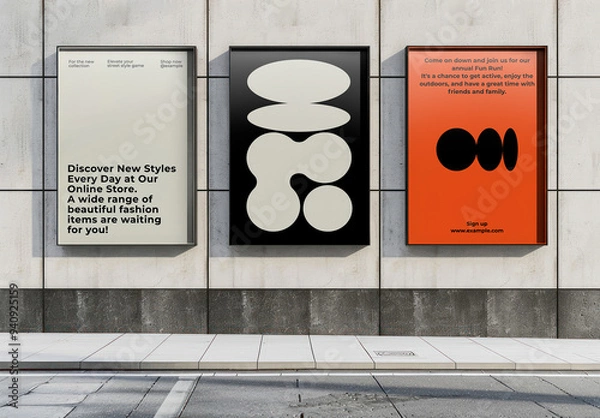 Fototapeta Urban Poster Mockup With Generative AI