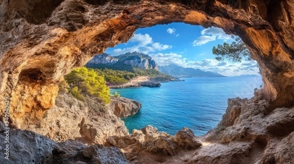 Fototapeta Sea View From a Cave