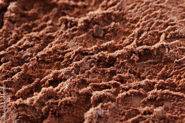 Fototapeta Sweet chocolate ice cream background, close up