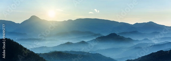 Obraz Glorious Sun Rising over Mountains