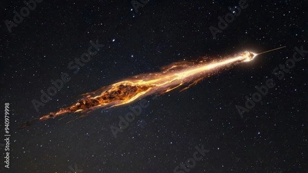 Fototapeta Flying meteor image cutout