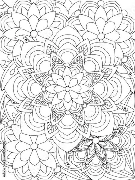 Obraz Flowers Coloring Book Pages Flowers Patterns