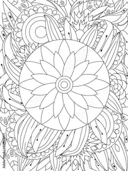 Obraz Flowers Coloring Book Pages Flowers Patterns