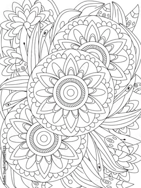Obraz Flowers Coloring Book Pages Flowers Patterns