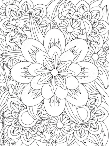 Obraz Flowers Coloring Book Pages Flowers Patterns