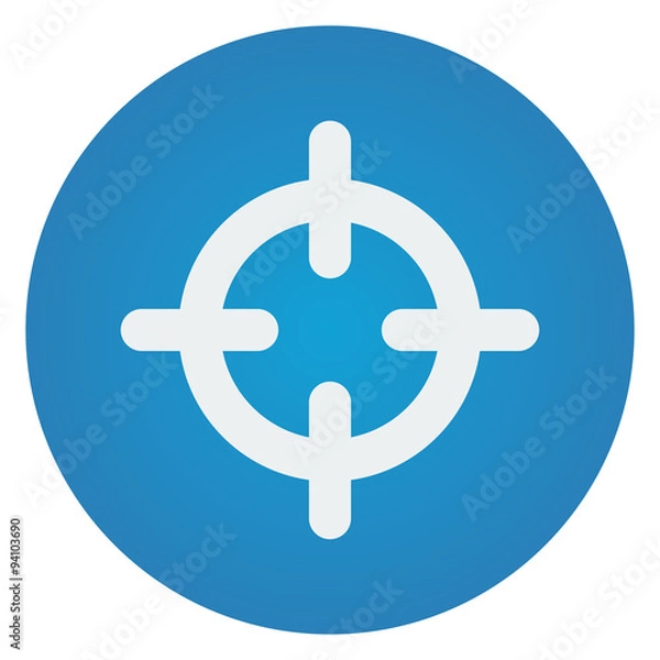 Fototapeta Flat white Scope icon on blue circle