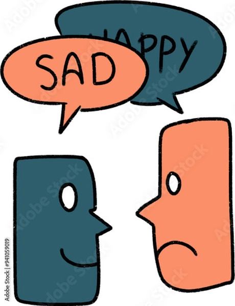 Obraz face and emotion bubble